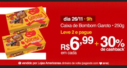 Caixa de Bombom Garoto  2 x 14 reais +30%