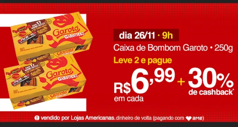 Caixa de Bombom Garoto  2 x 14 reais +30%