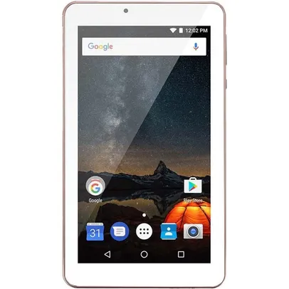 [AME R$169]Tablet Multilaser M7S Plus Quad Core Câmera Wi-Fi Tela 7 Memória 8GB Rosa -NB275