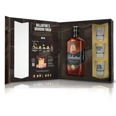 [KIT] Ballantines Bourbon Finish 750ml + 3 Copos Shot Ballantine's