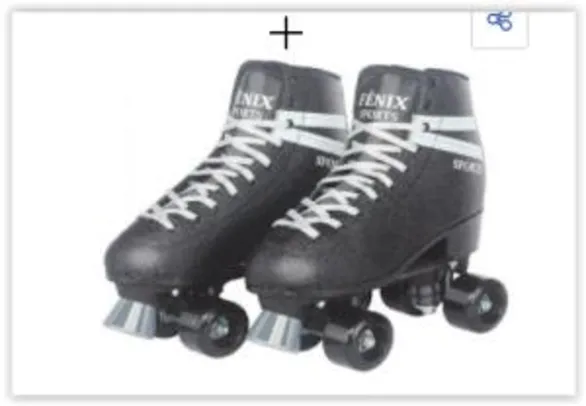 Patins Fênix Brinquedos Roller Skate RL-04 - Preto | R$ 160