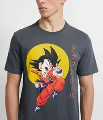 Camiseta Goku Dragon Ball em algodão - Cinza