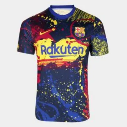 Camisa Barcelona Treino 20/21 Nike Masculina - Marinho