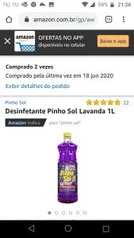 (Prime) Desinfetante Pinho Sol Floral 500Ml Comprando 5 unidades | R$ 3 cada