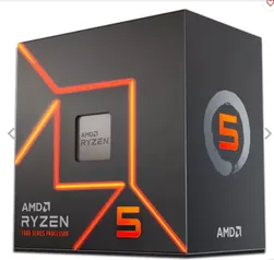 Processador AMD Ryzen 5 7600, 6-Core, 12-Threads, 3.8GHz (5.1GHz Turbo), Cache 38MB, AM5, 100-100001015BOX