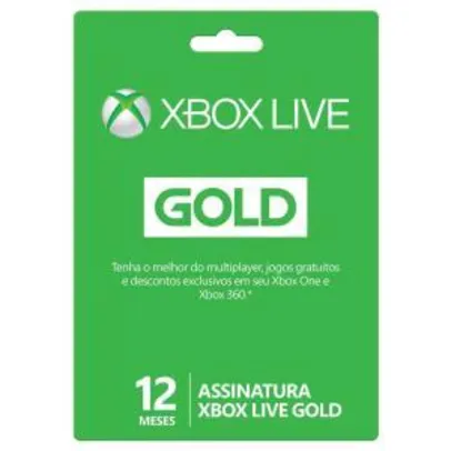 Xbox Live Gold - 12 Meses por R$ 96