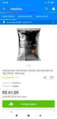 Whey protein hidrolisado isolado concentrado 3w 2kg Infinity - Morango | R$61