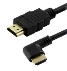 (PRIME) Cabo Hdmi 2.0 90 Graus 4K Hdr 19P 3M Pix Gold, Preto