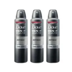 [AME] Kit Desodorante Antitranspirante Aerossol Dove Men Antibacteriano 150ml Com 3 Unidades Por 18,76