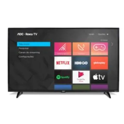 Smart TV AOC Roku 32" LED HD Miracast Roku Mobile | R$1.188