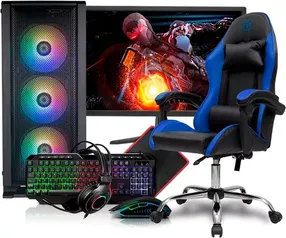 PC Gamer Completo Mancer, AMD Ryzen 5 4600G, 16GB DDR4, SSD 480GB, Monitor 21" + Cadeira Gamer