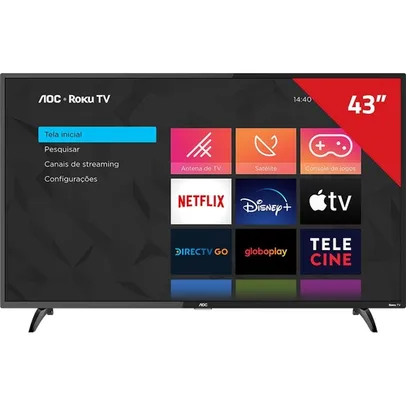 [APP] Smart TV AOC Roku LED 43'' 43S5195/78 com Wi-Fi Full 