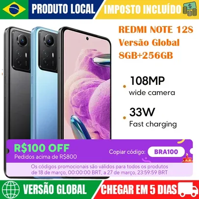 [Do Brasil] Xiaomi Redmi Note 12S 256GB 8GB 4G