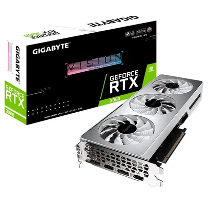 Placa de Vídeo Gigabyte GeForce RTX 3060 VISION OC 12G, 12GB GDDR6, RGB Fusion, Ray Tracing, Metal B