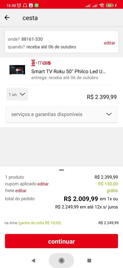 Imagem na descrição da promoção