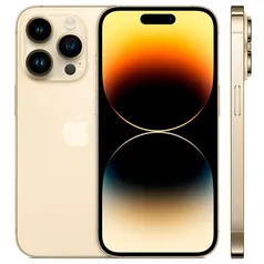 Iphone 14 Pro 128GB Dourado, Tela 6.1, Câmera Tripla 12MP + Selfie 12MP - MQ083BE/A