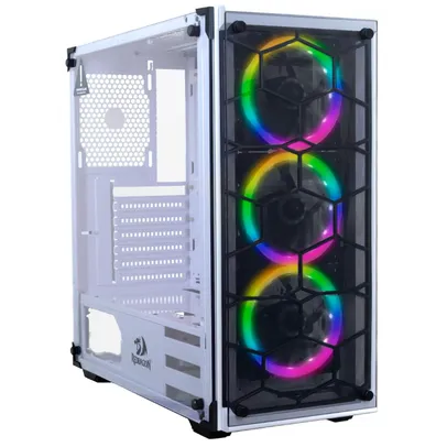 Gabinete Gamer Redragon, Wheel Jack, Mid Tower, Vidro Temperado, White, Sem Fonte, Sem Fan