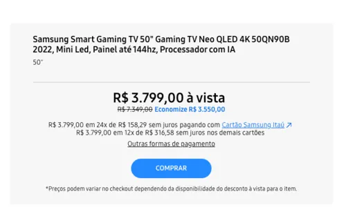 Imagem na descrição da promoção