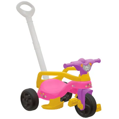 Triciclo Infantil Baby Velotrol Haste de Empurrar Rosa Lilás