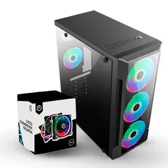 Gabinete Gamer + Cooler Gamer Com Lateral De Vidro Bivolt