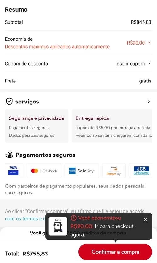 Imagem na descrição da promoção