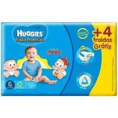 [Walmart] - Pacote de Fraldas com 52 unidades Turma da Mônica Tripla Proteção G Huggies por R$ 30