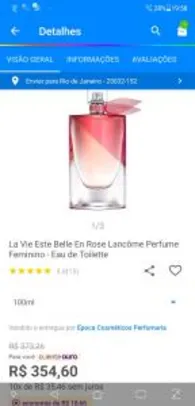 [C.Ouro] La Vie Este Belle En Rose Lancôme Perfume Feminino | R$355