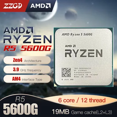 Amd novo ryzen 5 5600g r5 5600g 3.9ghz 6 core 12 thread 65w processador cpu