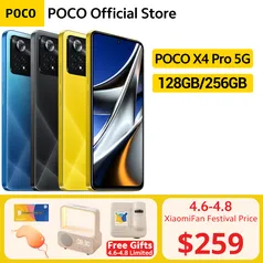 POCO X4 Pro 5G NFC Smartphone 256GB Snapdragon 695 Octa Core 108MP Camera 6.67"120Hz AMOLED Display 5000mAh 