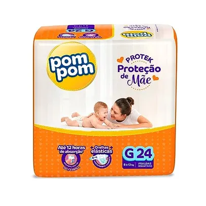 [REC] Fralda Pom Pom Derma Protek Jumbo G 24 Unidades