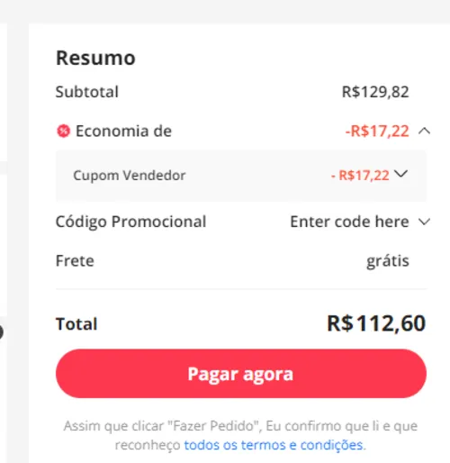 Imagem na descrição da promoção