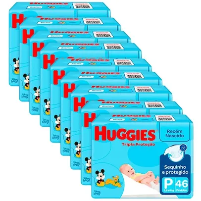 Fralda Huggies Tripla Proteção com 414 Unidades – Tamanho P 