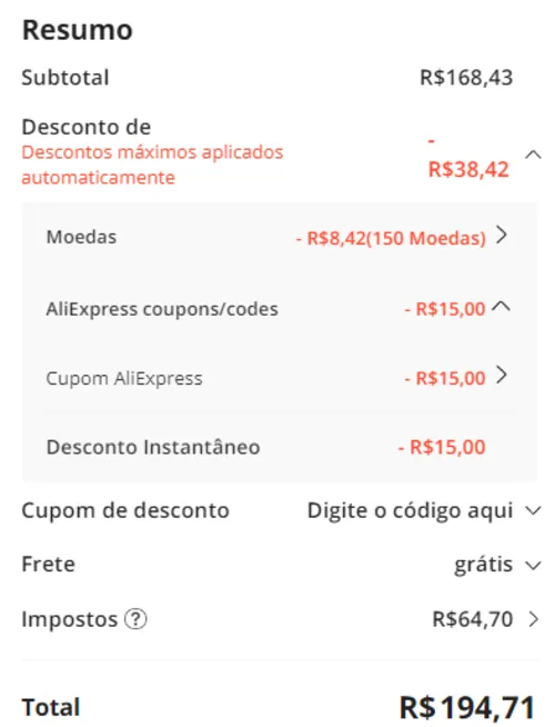 Imagem na descrição da promoção