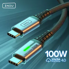 [NOVOS USUÁRIOS] CABO INIU 100w tipo c para tipo c | R$0,06