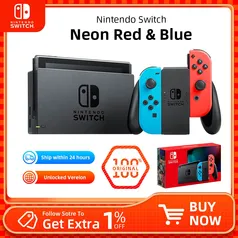 Nintendo Switch 6.2 Polegada lcd Neon ou Cinza 