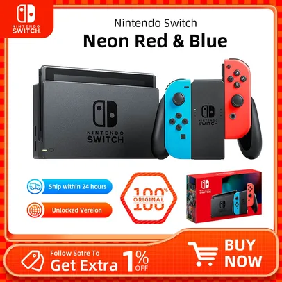 Nintendo Switch 6.2 Polegada lcd Neon ou Cinza 