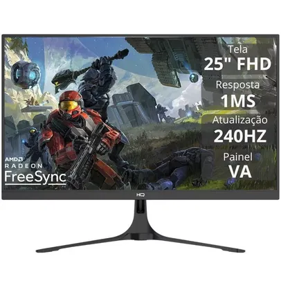 Monitor Gamer HQ Premium 25 Pol. Full HD, 1Ms, 240Hz, VA, AMD Freesync, HDMI, DP - Gp25v124