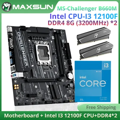 B660m Maxsun / intel i3 12100f / 16gb RAM DDR4 3200mhz