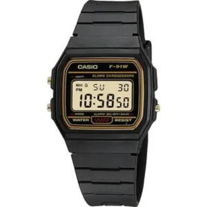 [AME R$ 77,14] - Relógio Masculino Casio Digital Vintage F-91WG-9QDF