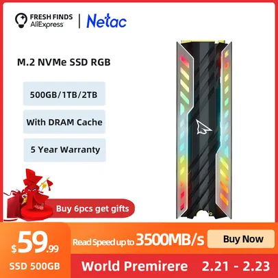 Netac SSD NVMe m2 ssd 500gb RGB