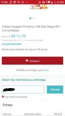 Kit 3 pacotes de Fraldas Huggies Primeiros 100 dias (são 0,62 centavos por tira)