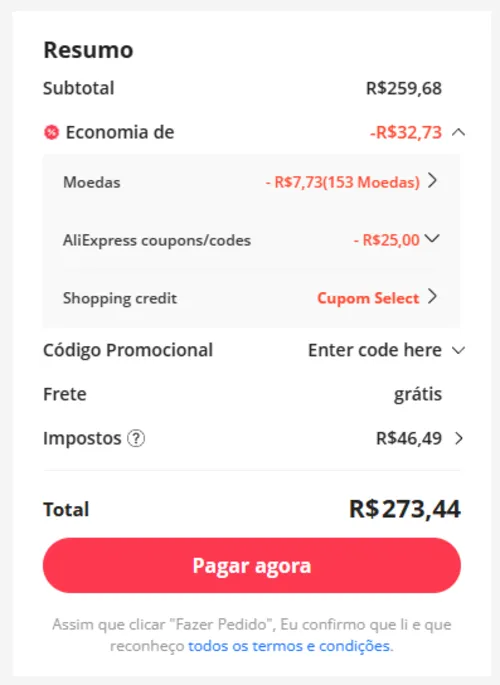 Imagem na descrição da promoção