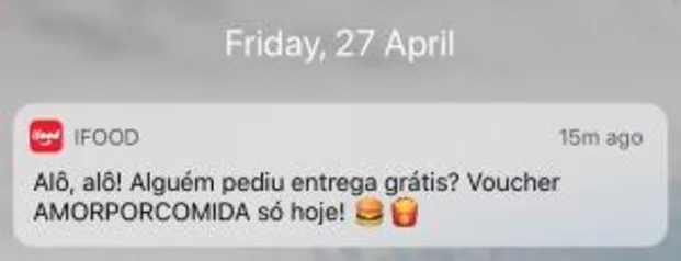 ENTREGA GRÁTIS IFOOD