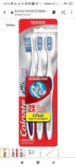 Escova Dental Colgate 360º Luminous White 3Unid - R$14