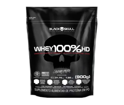 Whey 100% Hd Refil 900g Black Skull