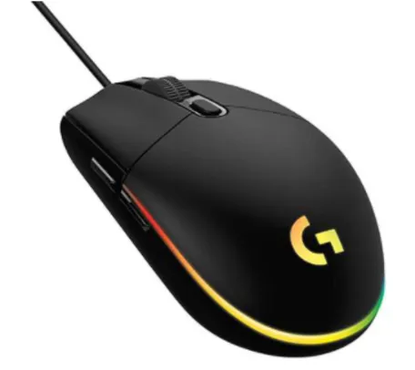 Mouse Logitech Gamer G203, Lightsync RGB, Com Fio, USB, 8000 DPI