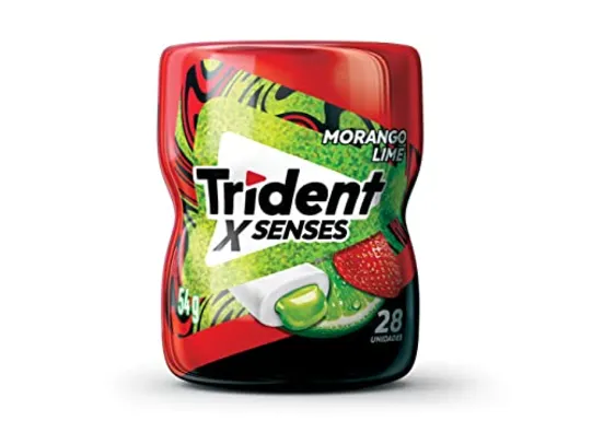 [ PRIME | 50% OFF na 2ª unidade ] Goma de mascar Trident XSenses Morango Lime Garrafa 54g