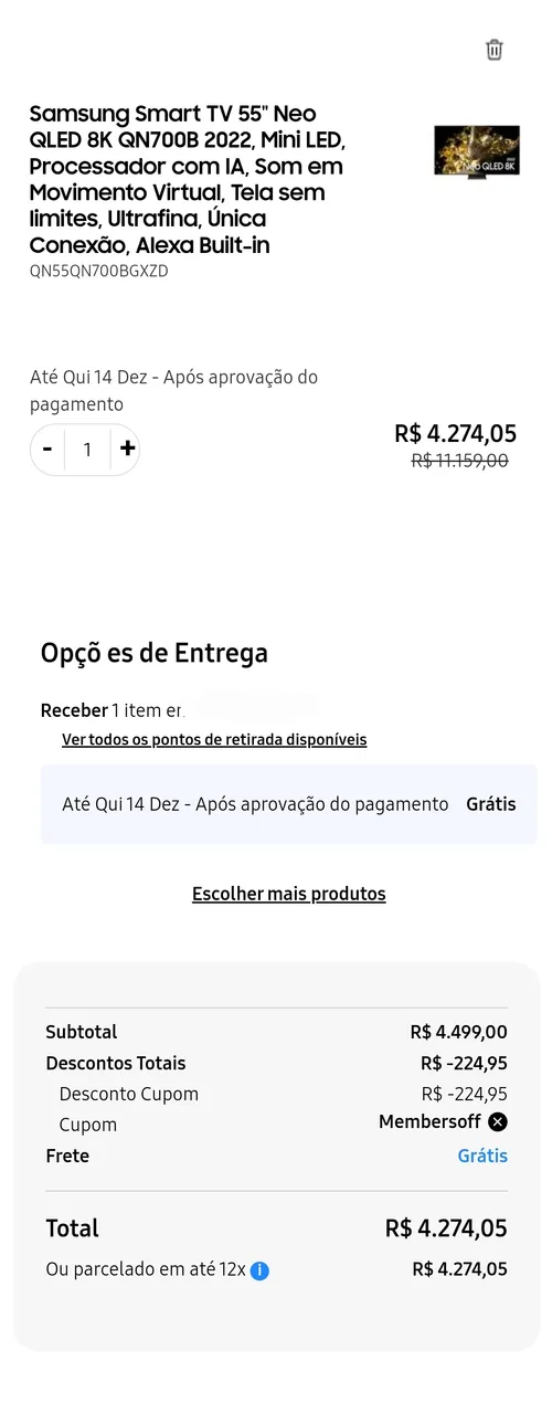 Imagem na descrição da promoção