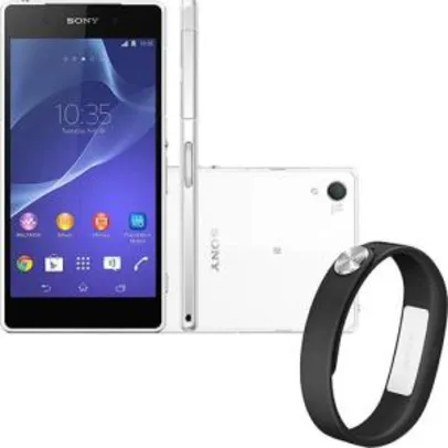 Smartphone Sony Xperia Z2 Desbloqueado Android 4.4 Tela 5.2" 16GB 4G 20.7MP Branco + Pulseira SmartBand - R$ 2299