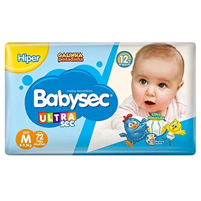 Babysec Fraldas Descartáveis Ultrasec Galinha Pintadinha, 72 Unidades, Tamanho M